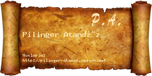 Pilinger Atanáz névjegykártya
